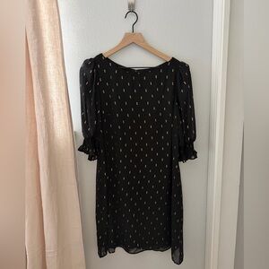 Eliza J Black Dress with Gold Accents